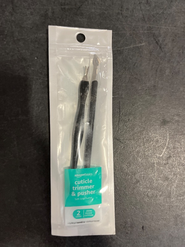 Photo 1 of Amazon Basics Cuticle Trimmer and Pusher, Manicure Tools for Nail Care, Ergonomic Non-Slip Design, 2 Count