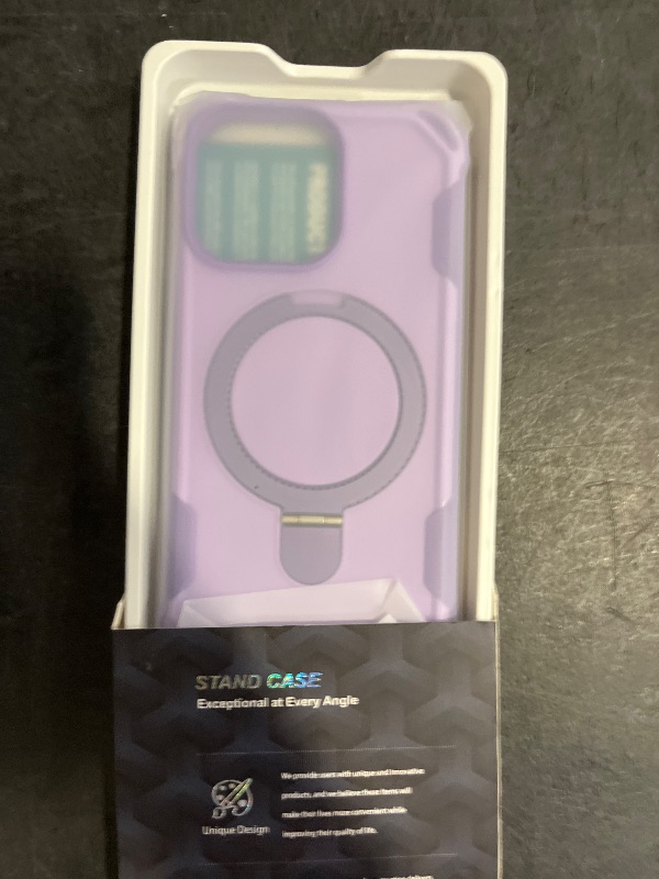 Photo 1 of CHAOFEnG Designed for iPhone 13 Pro Case with Magnetic Stand [Military Drop Protection][Compatible with Magnet] Shockproof 13 Pro Phone Case with Ring Holder, Purple