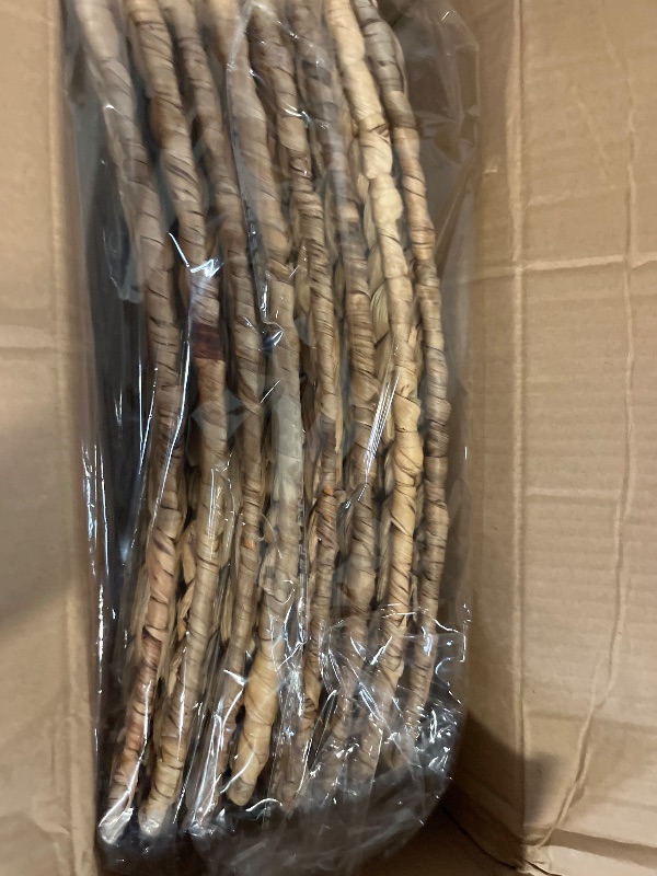 Photo 1 of 42" Extra Large Christmas Tree Collar, Hand Woven Hyacinth Christmas Tree Base for Artificial Trees - 8 Piece Rustic Farmhouse Tree Skirt Replacement, Fits Below 41" Tree Stand, Natural Hyacinth