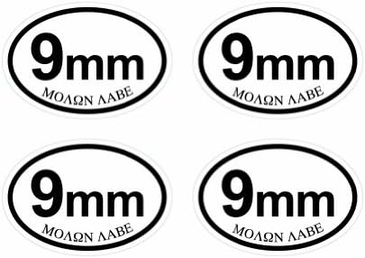 Photo 1 of CGF Designs (4X) Molon Labe 9mm Ammo Can - Color Sticker - Decal - Die Cut Set