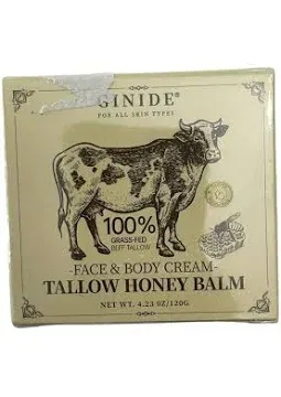 Photo 1 of GINIDE Beef Tallow for Skin, Tallow and Honey Balm, Tallow Face Moisturizer, Grass Fed Beef Tallow for Face - Sensitive Dry Skin Repair, Deeply Nourishing, Fragrance Free, 4.23 Oz