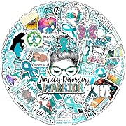 Photo 1 of 50 PCS Anxiety Awareness Sticker Vinyl Inspirational Mental Health Wiow Decals Waterproof Patches Bumper Vehicle Truck Bike Skateboard Bicycle Laptop Decorations Accessories