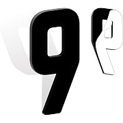 Photo 1 of 4 Inch Self Adhesive House Numbers, Acrylic Modern House Address Numbers and Letters, Black Adhesive Mailbox Door Number Letters for Office Hotel Apartments Outside (9)