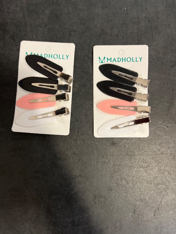 Photo 1 of 8 Pieces No bend Hair Clips- No Crease Hair Clips Styling Duck Bill Clips No Dent Alligator Hair Barrettes for Salon Hairstyle Hairdressing Bangs Waves Woman Girl Makeup Application