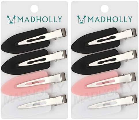 Photo 1 of 8 Pieces No bend Hair Clips- No Crease Hair Clips Styling Duck Bill Clips No Dent Alligator Hair Barrettes for Salon Hairstyle Hairdressing Bangs Waves Woman Girl Makeup Application