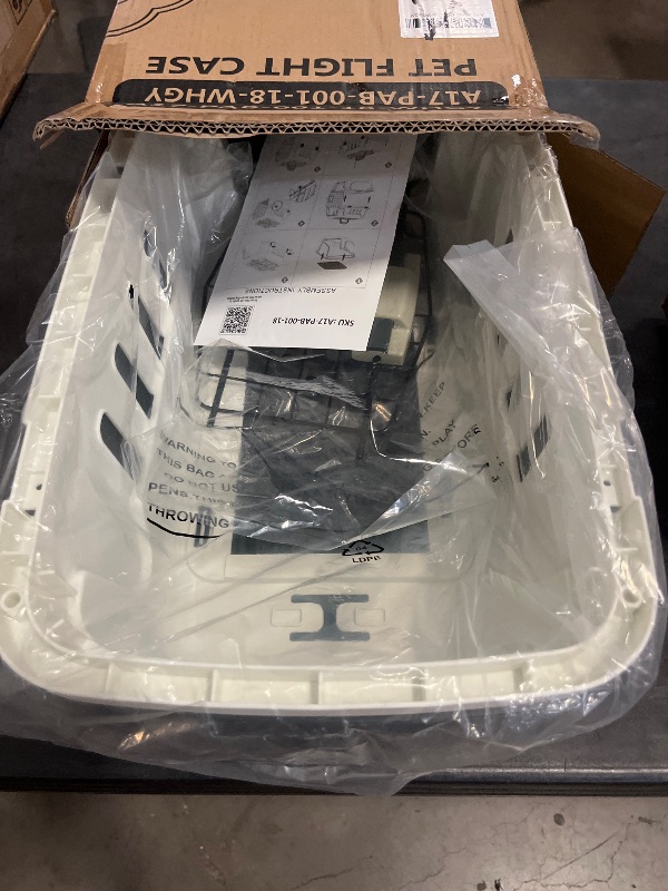 Photo 1 of 19.5 Inches 2-Door Hard Cat Carrier with Bowl, Grey | Top Loading, Plastic Hard-Sided Dog Crate, For Small Dogs and Cats up to 20lbs, Ventilation and Security Lock Design