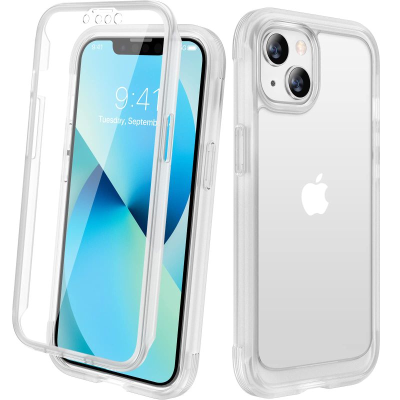 Photo 1 of Diaclara Designed for iPhone 13 Case, Full Body Rugged Case with Built-in Touch Sensitive Anti-Scratch Screen Protector, Soft TPU Bumper Case for iPhone 13 6.1" (Frosted Clear)