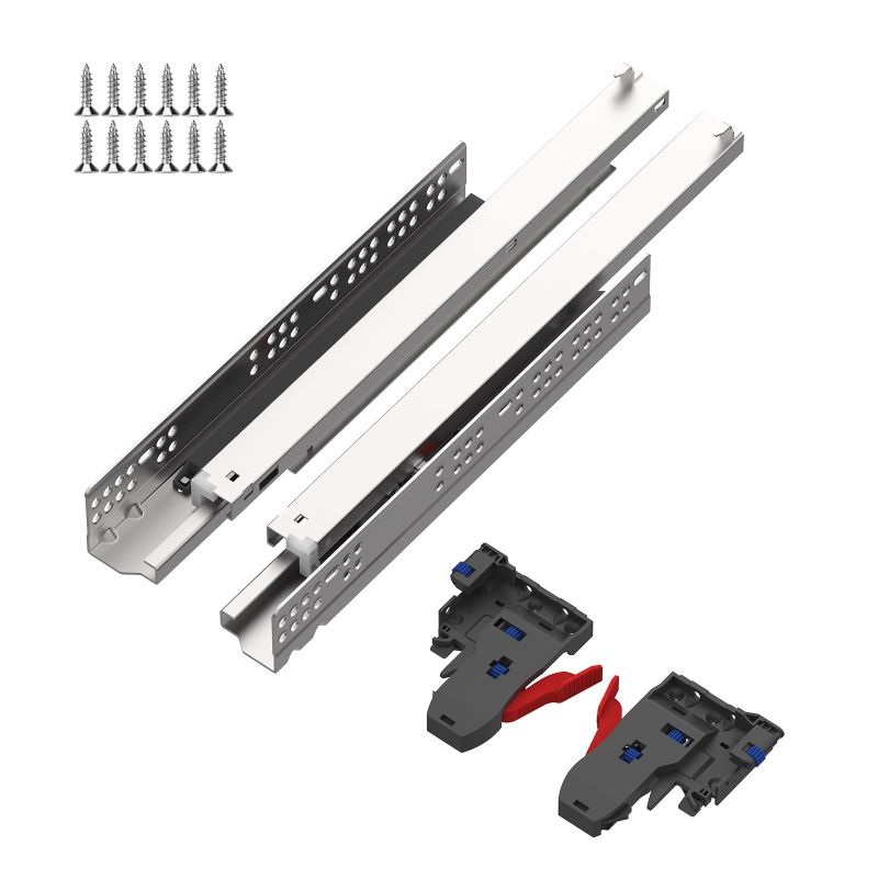 Photo 1 of 12 Inch 1 Pair Undermount Soft Close Drawer Slides Full Extension Drawer Glides Runners with 3D Locking Device for Frameless Cabinet
