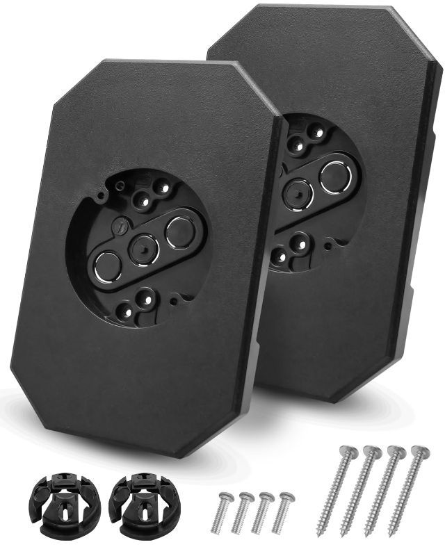 Photo 1 of 2 Pack of 8141DBL Siding Light Mounting Block Bracket Black with Built-in Electrical Box, Fit for 1/2 inch Outdoor Mounting Plate Vinyl and 4 inch Siding