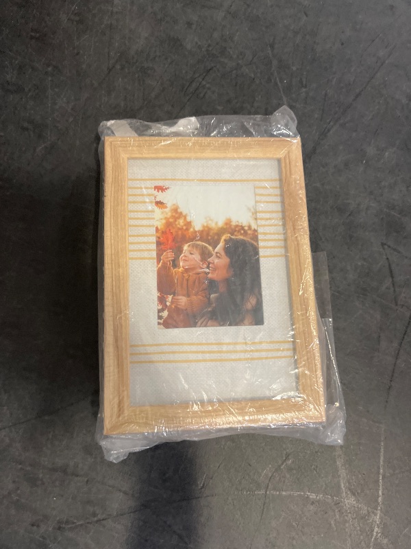 View 2 of 3 pack yellow stripe 3in x4in picture frame