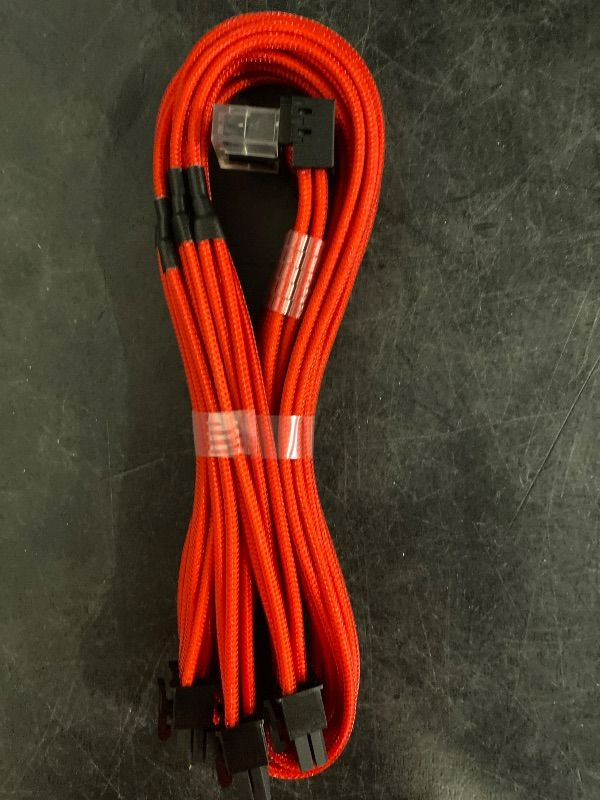 Photo 1 of CableMod E-Series Pro ModFlex Sleeved 12V-2x6 12VHPWR 90° StealthSense PCIe Cable for EVGA G/G+ / P/P+ / T - Variant A (White, 16-pin to Triple 8-pin, 60cm)