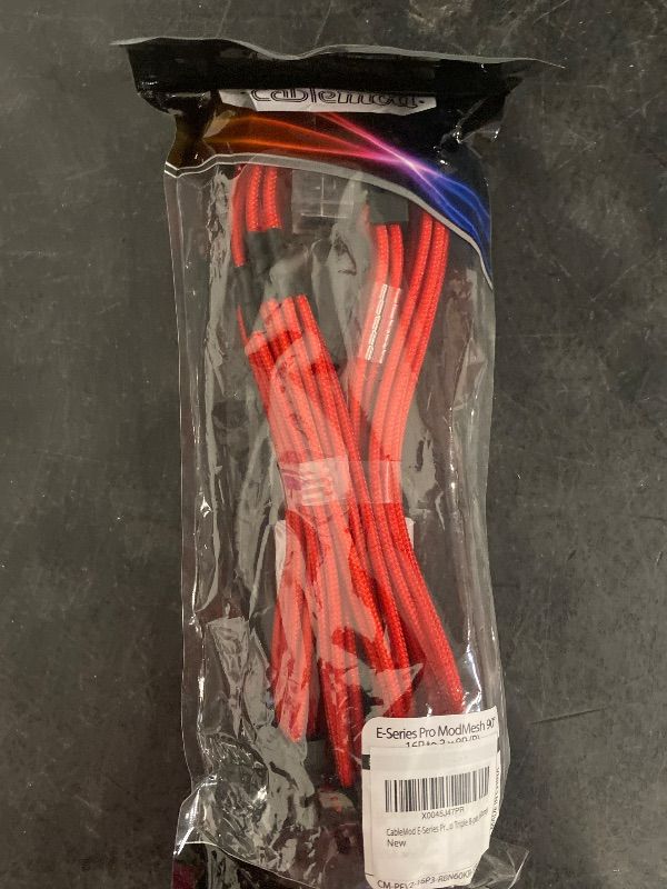 Photo 1 of CableMod E-Series Pro ModFlex Sleeved 12V-2x6 12VHPWR 90° StealthSense PCIe Cable for EVGA G/G+ / P/P+ / T - Variant A (White, 16-pin to Triple 8-pin, 60cm)