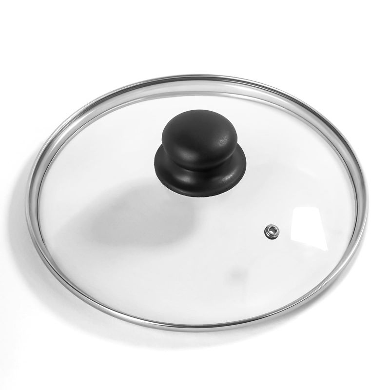 Photo 1 of 9.1 Inch Tempered Glass Lid for Instant Pot 5/6 Quart - Universal Pot Lid Replacement, Universal Pot Cover with Heat-resistant Handle, Easy to Grip, Stainless Steel Rim, Clear
