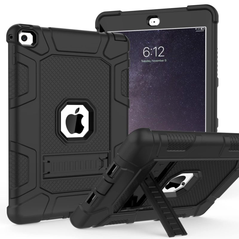 Photo 1 of TIMISM Case for iPad Air 2nd Generation 2014, iPad Air 2 Case with Kickstand, 3 in 1 Heavy Duty Shockproof Hybrid Three Layer Protective Cover for iPad Air 2 A1566,A1567 (Black)