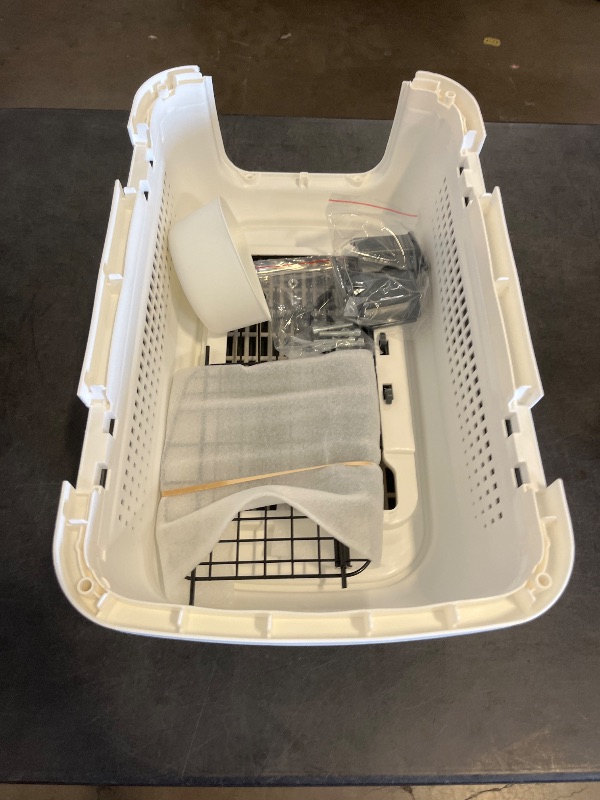Photo 1 of MoNiBloom 19.5 Inches 2-Door Hard Cat Carrier with Bowl, Grey