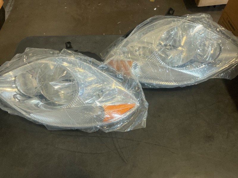Photo 1 of Auto Dynasty Headlights Assembly Compatible with 2007-2013 Dodge Freightliner Mercedes Benz Sprinter, Pair of Halogen Headlamps Replacement, CH2502198 CH2503198, Chrome Housing Amber Corner