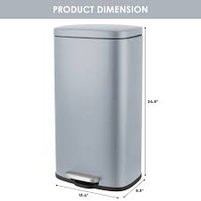 Photo 1 of Arlopu 8 Gallon Stainless Steel Trash Can, Kitchen Step Trash Can with Foot Pedal & Soft Close Lid for Bathroom, Home, Office