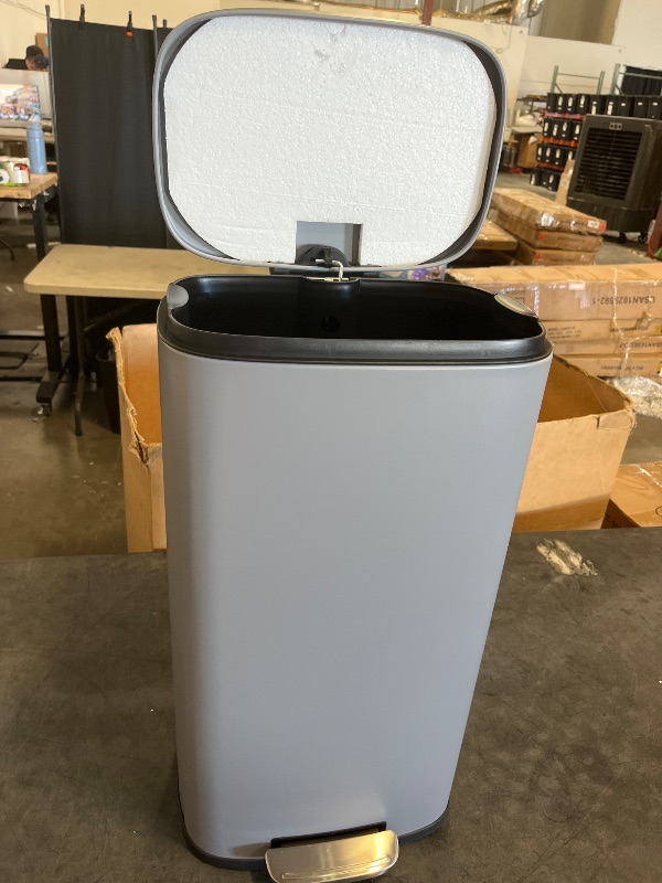 Photo 1 of Arlopu 8 Gallon Stainless Steel Trash Can, Kitchen Step Trash Can with Foot Pedal & Soft Close Lid for Bathroom, Home, Office