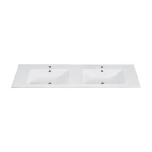 Photo 1 of Eclife 60 inch White Resin Bathroom Vanity Top, Double Integrated Sink Design