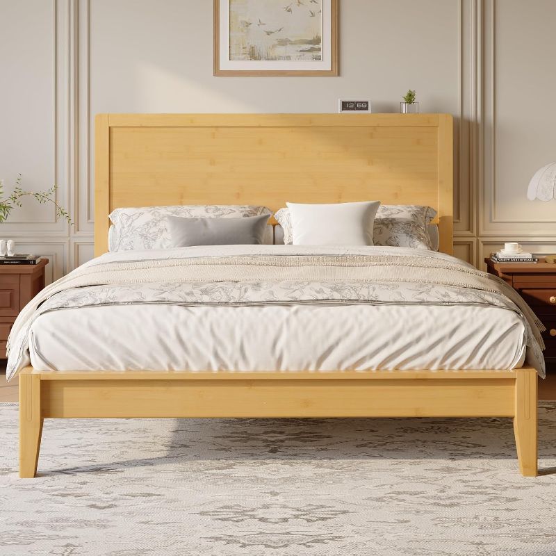 Photo 1 of SHA CERLIN Full Size Bamboo Bed Frame, Japanese Joinery, Natural