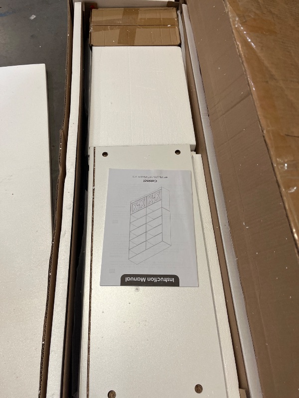 Photo 1 of 78'' Tall Bookcase with Doors, Storage Cabinet, Double Book Shelves, White
