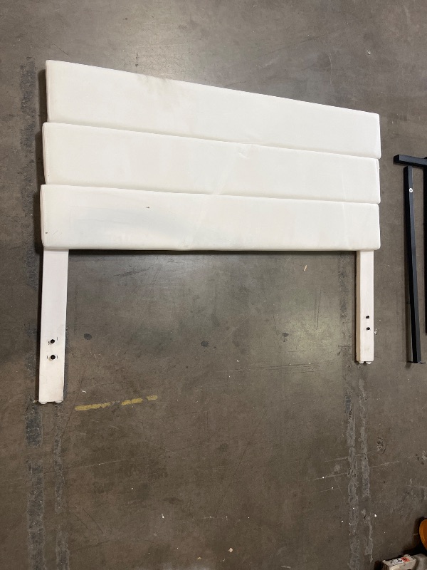 View 4 of HOOMIC Full Size Bed Frame with Headboard, Velvet Upholstered Platform Bed with Strong Wood Slats Support, Mattress Foundation, No Box Spring Needed, White