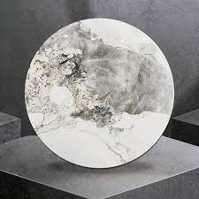 Photo 1 of 34.3 in. Round Sintered Stone Kitchen Lazy Susan Turntable for Dining Table Top in Pandora