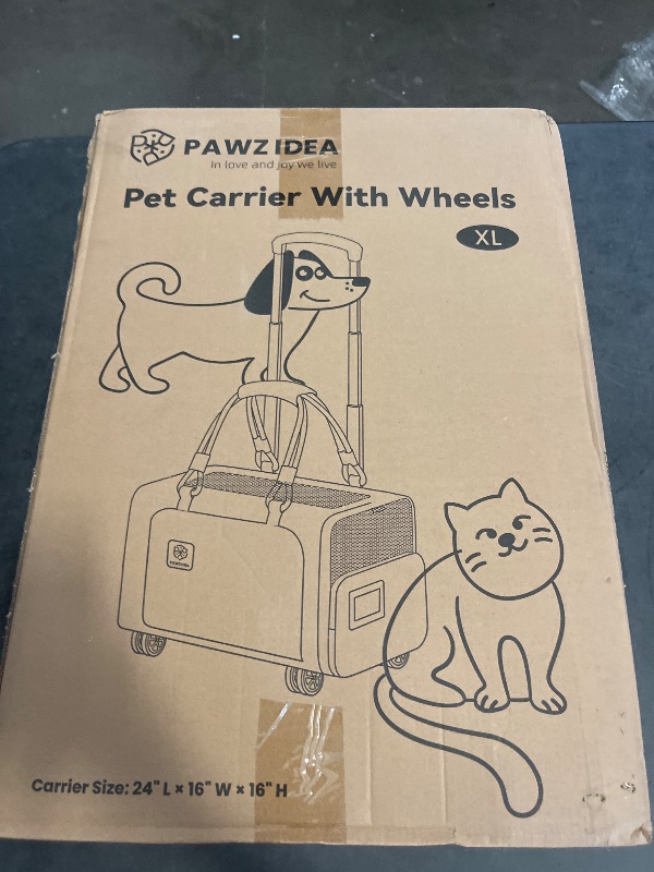 Photo 1 of PAWZIDEA Expandable Pet Carrier with Wheels, 18"X11" X11" TSA Airline Approved Cat Carrier for 2 Cats Under Seat, Foldable Soft-Sided Dog Carrier for Small Dogs Rolling Travel Bag, Max Weight 18 lbs
