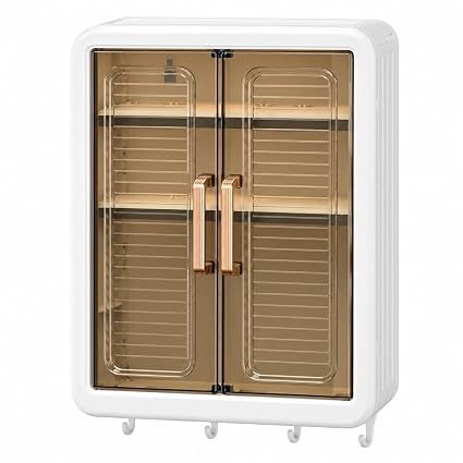 Photo 1 of Baoblaze Bathroom Makeup Organizer Storage Rack Wall Mounted Hanging Storage Holder Cosmetics Organizer for Bathroom Accessories Decor