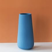 Photo 1 of Blue Ceramic Vase, 7.7" H, Minimalist Modern Home Decoration, Matte Design for Fireplace Bedroom Kitchen Living Room Centerpieces Office Desk, Fit for Holding Dried Flowers, Fresh Flowers