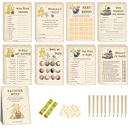 Photo 1 of Winnie Baby Shower Games & Decor - 9 Activities, Party Favors & Decorations?143 Pcs The Pooh Game Cards Set, Gender Reveal Party Decor, The Pooh Baby Shower Decorations, Bear Party Favors?Yellow
