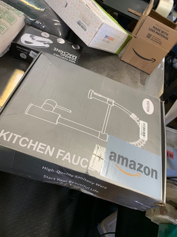Photo 1 of VOTON Black Kitchen Faucet with Pull Down Sprayer Pull Out Kitchen Sink Faucet Stainless Steel Commercial Spring Farmhouse faucets for Kichen Sink Camper Laundry Utility Rv Bar Sink Faucet