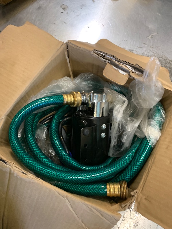 Photo 1 of Water Transfer Pump, 115V 1/10HP Electric Utility Pump with On/Off Switch 2 * 6 ft Water Hoses Kit for Removing Water from Garden Pools Aquariums Hot Tub Draining 1/8’’ Low Suction for Rain Barrel