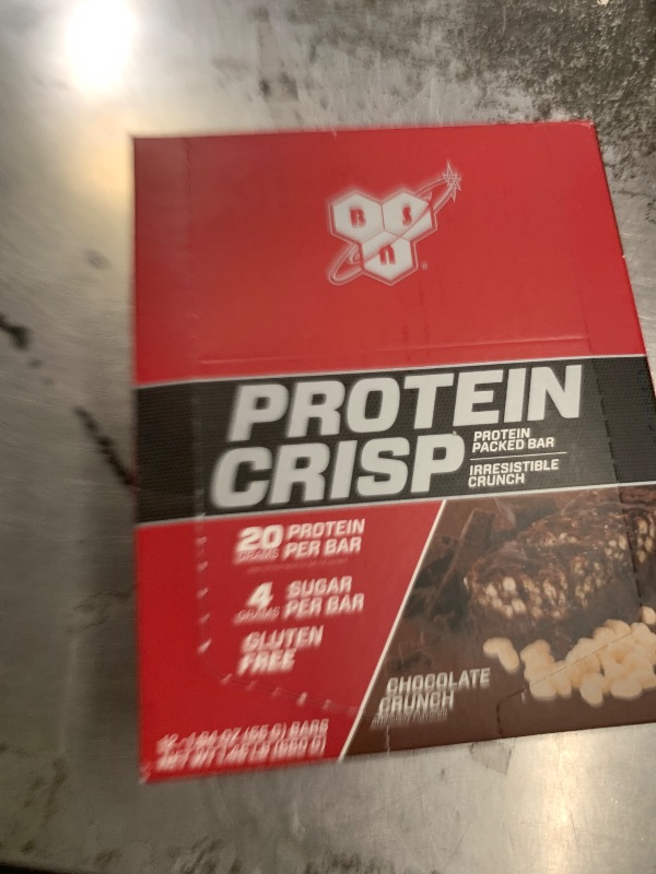 Photo 1 of BSN Protein Crisp Bar, Chocolate Crunch, 20 Gram Protein Snack Bars with Whey and Fiber, Gluten-Free Crunchy Energy Bars for Workout, Fitness, On-the-Go, 12 Count