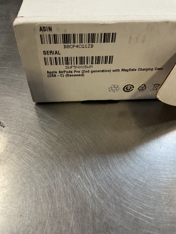 Photo 1 of Apple AirPods Pro (2nd generation) with MagSafe Charging Case (USB-C) (Renewed)