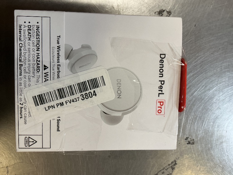 Photo 1 of Denon PerL Pro True Wireless Earbuds - Adaptive Active Headphones Wireless Noise Canceling, Masimo Adaptive Acoustic Technology, Spatial Audio, 32Hr Battery Life, Wirefree Charging, White