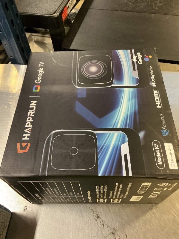 Photo 1 of 2000 ANSI Official Licensed Google TV Outdoor Projector 4K Decoding, Smart Projector with Wifi and Bluetooth, Auto Focus, Dolby Sound, Built-in Apps, HAPPRUN Indoor Home Theater with 270° Stand
