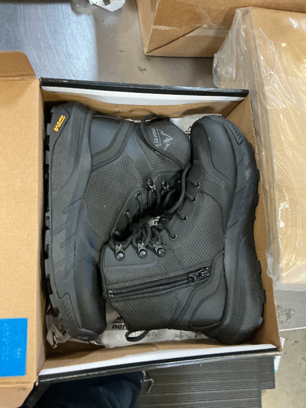 Photo 1 of NORTIV 8 Men's Military Tactical Boot Lightweight Comfortable Boots for Work All Day Side Zipper Motorcycle Combat Hiking Boots Metrostrike(8-9 Inches),Size 7.5,Black
