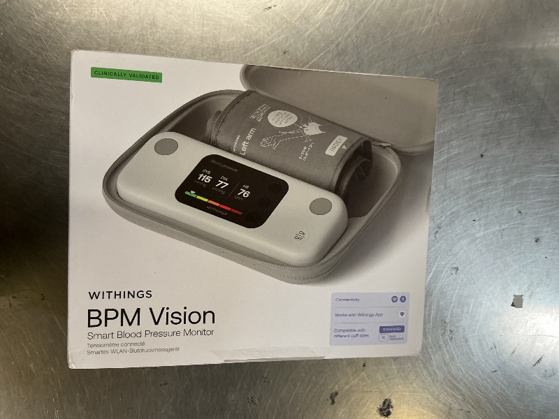 Photo 1 of Withings BPM Vision – Smart Arm Blood Pressure Monitor | FDA-Cleared | Easy-to-use, Accurate Systolic & Diastolic Measurements, Wide Range Cuff | Wi-Fi & Bluetooth | iOS & Android