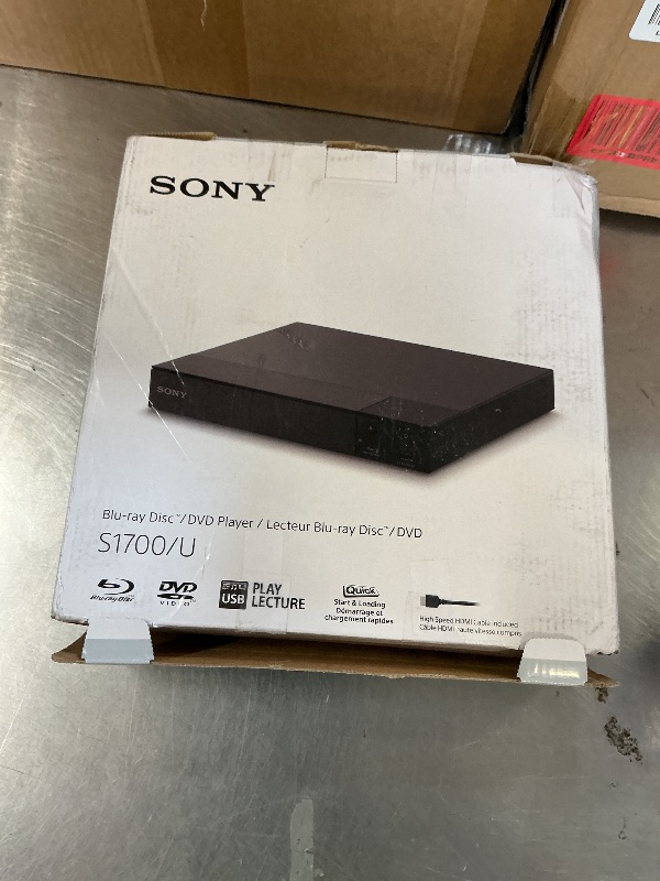 Photo 1 of SONY S1700 Multi System All Region CodeFree Blu Ray Disc DVD Player - PAL/NTSC - USB - 110-240V 50/60Hz - 6 feet HDMI Cable Included