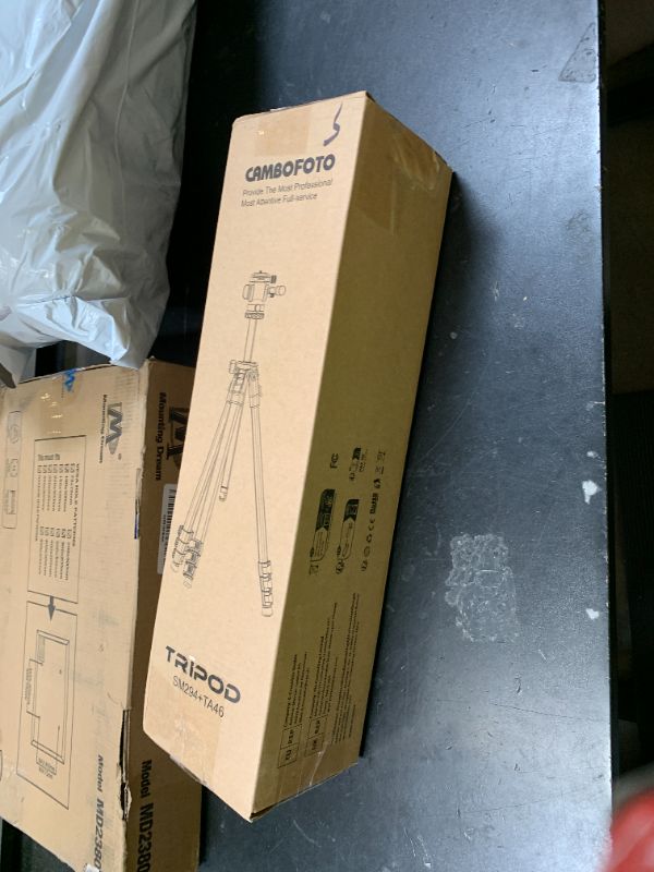 Photo 1 of CAMBOFOTO 68" Fluid-Head-Camera-Tripod, Professional Travel Video Tripod for Camera DSLR, Camcorders, Binoculars, Spotting Scope, Telescope, Max Load 8.8lbs, Black