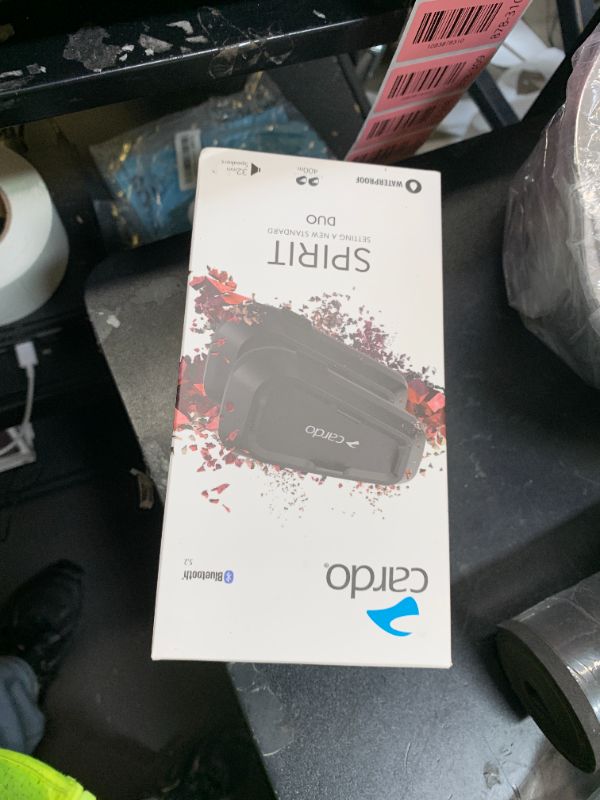 Photo 1 of Cardo Systems Spirit Motorcycle Bluetooth Communication Headset - Black, Dual Pack
