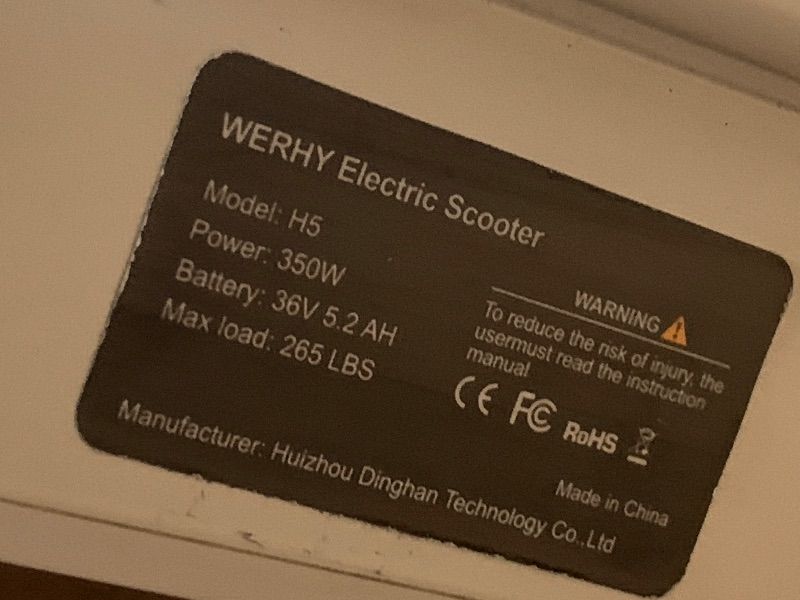 View 4 of WERHY Electric Scooter, 350W Motor, 19 MPH Top Speed, 15 Miles Range