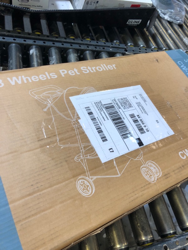 View 1 of 3 Wheel Pet Stroller for Dogs and Cats, Foldable, Lightweight and Durable, Ideal for Small to Medium Pets, Includes Storage