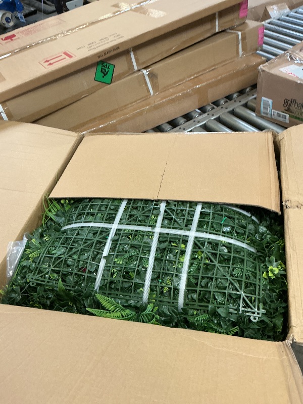 Photo 1 of DOPGIB Faux Greenery Grass Wall Boxwood Plant Panel - 20"x20" (16 Pieces)