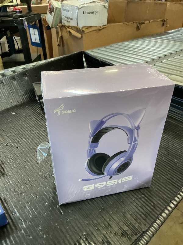 View 2 of SOMIC G951S Purple Stereo Gaming Headset with Detachable Cat Ear