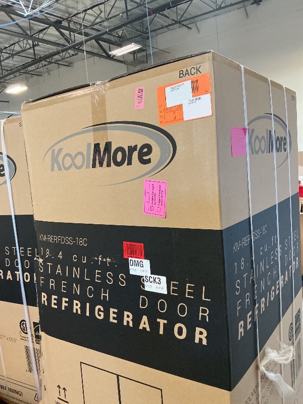 Photo 1 of KoolMore 30-Inch and 18.5 cu. ft. Counter Depth French Door Refrigerator with Three Doors and Deep Freezer in Stainless-Steel (KM-RERFDSS-18C)