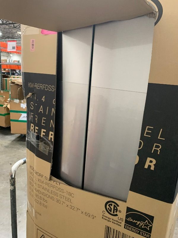 Photo 1 of KoolMore 30-Inch and 18.5 cu. ft. Counter Depth French Door Refrigerator with Three Doors and Deep Freezer in Stainless-Steel (KM-RERFDSS-18C)