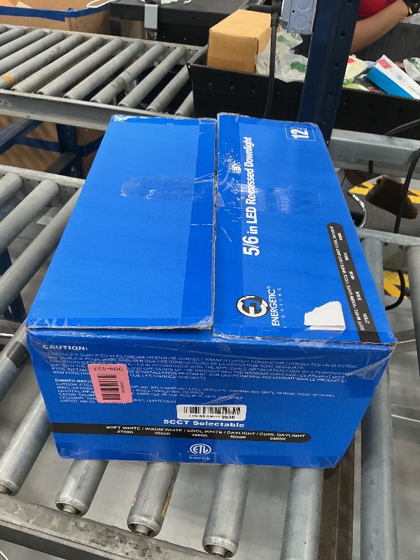 Photo 1 of Energetic 12 Pack 5/6 Inch 5CCT LED Recessed Light Retrofit, 2700K/3000K/4000K/5000K/6500K Selectable, Dimmable Can Lights with Baffle Trim, 12W=150W, 1000LM, IC & Wet Rated, ETL & FCC Certified