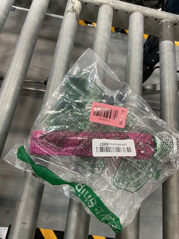 Photo 1 of Sanwuta Bling Rhinestones Microphone Prop, Pink